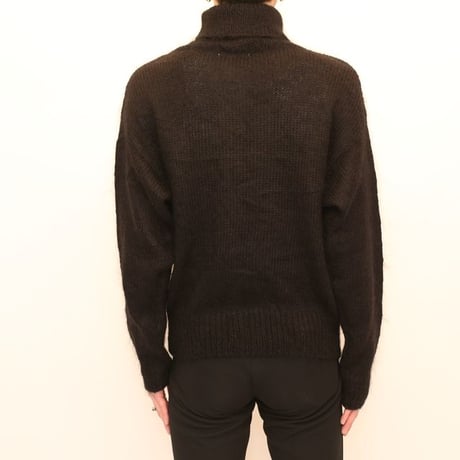 Black Mohair Blend Knit Sweater