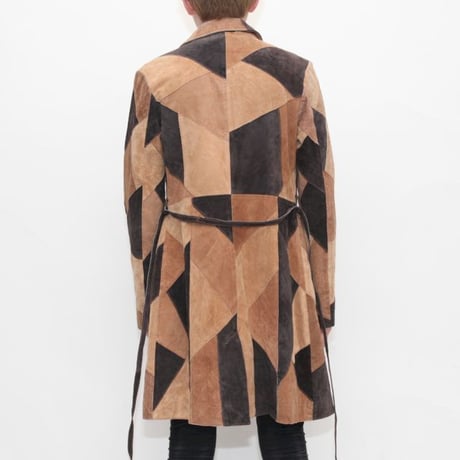 Patchwork Leather Coat