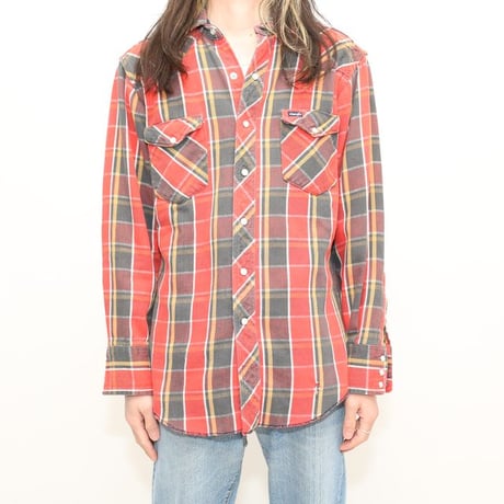 80s Wrangler Heavy Flannel Western Shirt