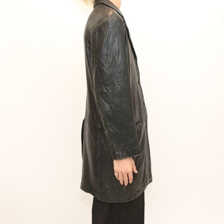 Saks Fifth Avenue Black Leather Coat