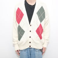 Argyle Ramie Cotton Cardigan