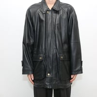 Black Lamb Leather Coat