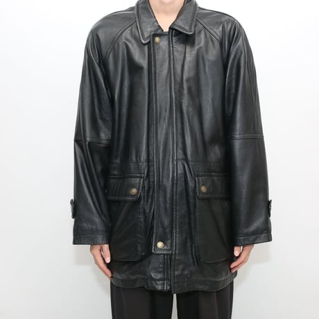 Black Lamb Leather Coat