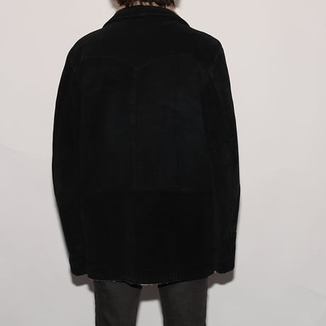 Schott Black Suede Boa Coat