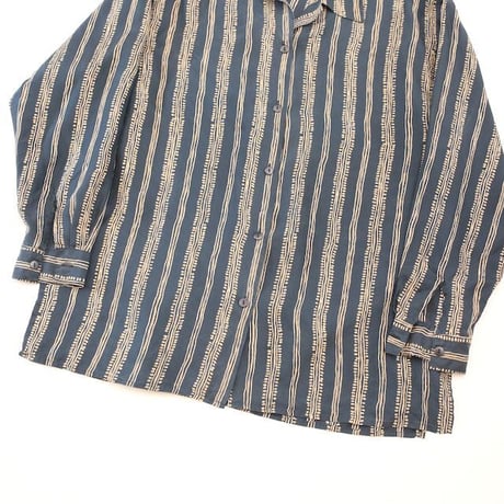 Open Collar Silk L/S Shirt