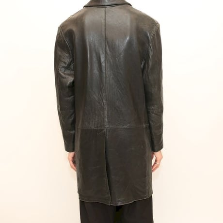 Saks Fifth Avenue Black Leather Coat
