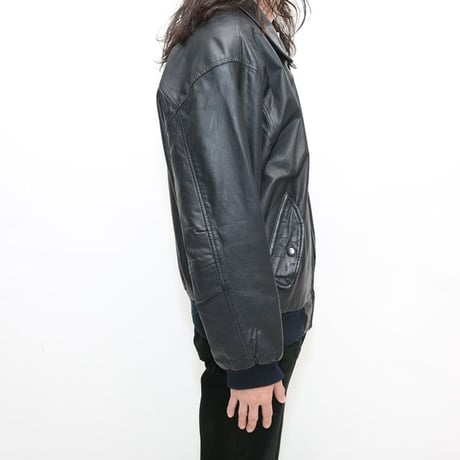 Black Rib Leather Jacket