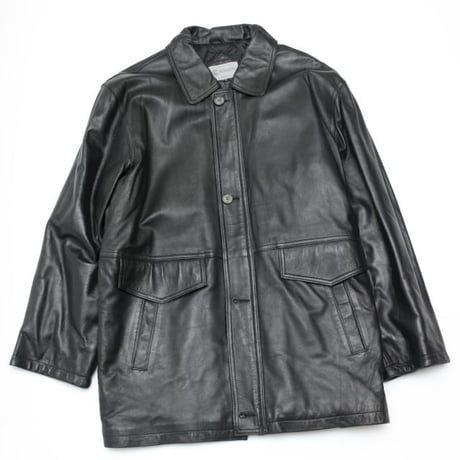 Black Lamb Leather Coat