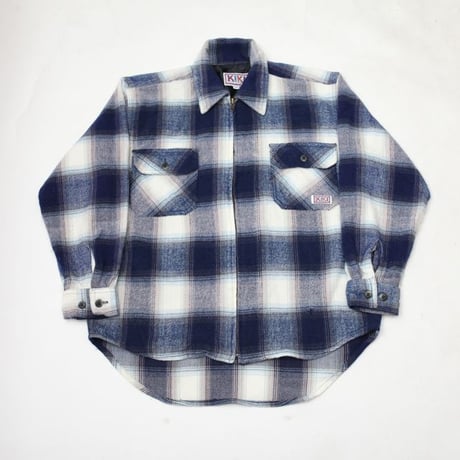 Ombre Plaid Flannel Zip Shirt