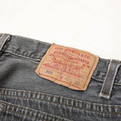 90s Levi's 501 "Yarn-dyed" Black Denim Pants