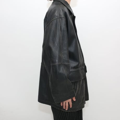 Black Lamb Leather Coat