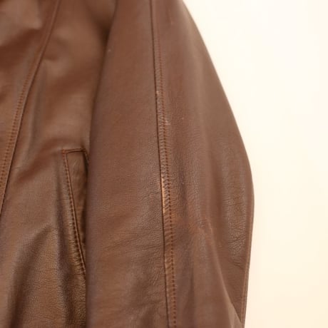 Brown Rib Leather Jacket