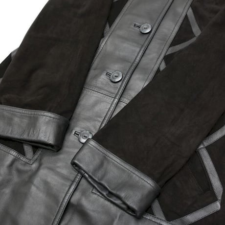 Black Suede Leather Coat
