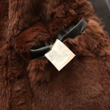 Sheep Skin Hooded Coat Rabbit Fur Linning