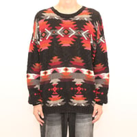 Woolrich Native Pattern Ramie Cotton Hand Knit Sweater