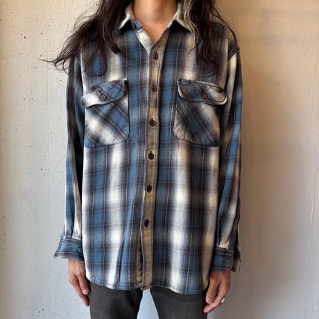 Ombre Plaid Cotton Heavy Flannel Shirt