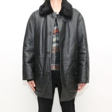 Vintage Black Mouton Coat