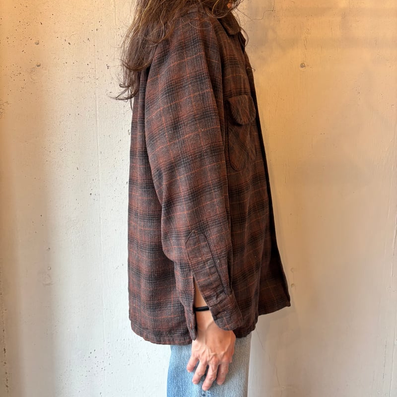 トップス 70s Pendleton Plaid Loop Collar Shirts M 60s Pendleton Plaid Loop Shirt | Strato