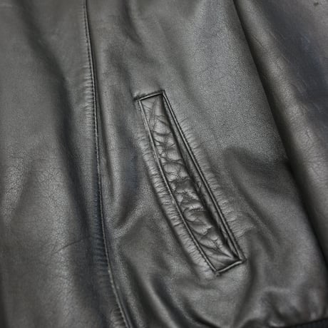 Vintage Single Leather Jacket Black