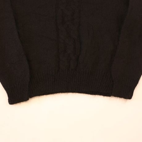 Black Mohair Blend Knit Sweater