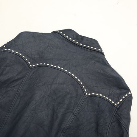 Stitch Design Leather Trucker Jacket
