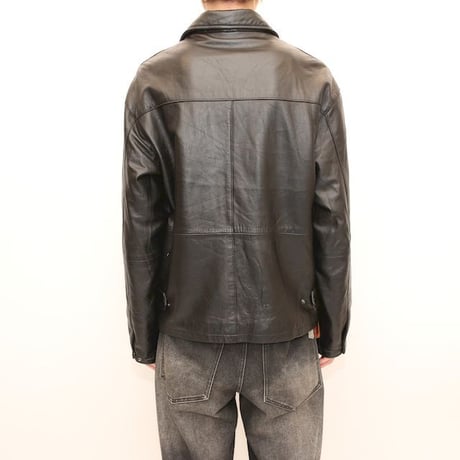 Black Leather Jacket Loose Silhouette