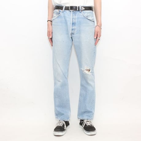Levi's 501 Damage Denim Pants MADE IN MEXICO