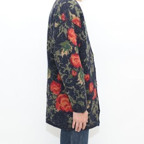 Flower Pattern Knit Cardigan