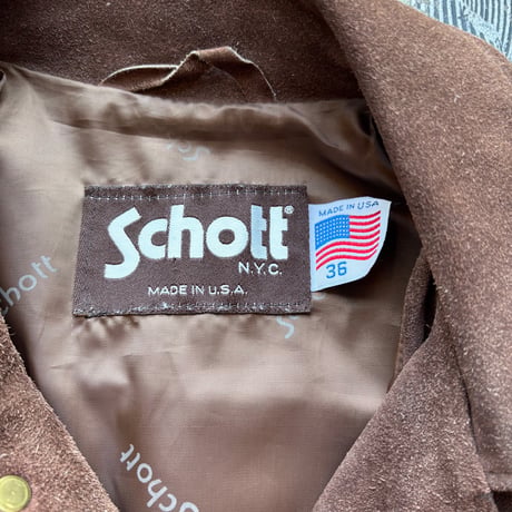 80-90s Schott Suede Trucker Jacket