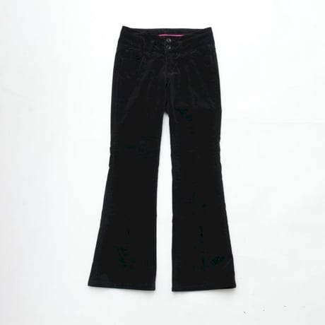 Black Velour Flared Pants