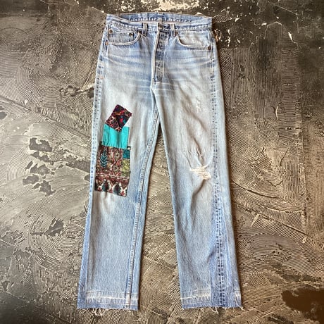 90's Levi's 501 Patchwork Denim Pants Made in USA