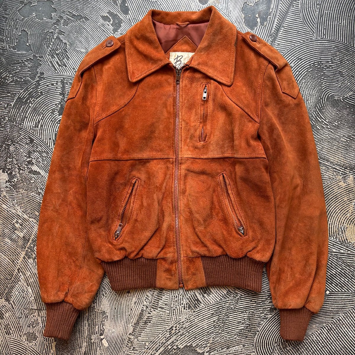 ジャケット・アウター 80s Sears Suede Knit Jacket L Vintage 70s 80s USA Sears スウェード レザー コート ジャケット メンズML相当
