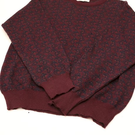 Paisley Pattern Wool Knit Sweater