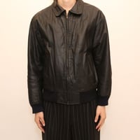 Black Rib Leather Jacket
