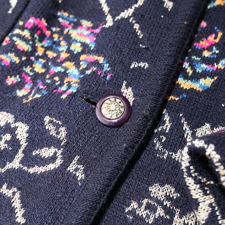 Flower Design Wool Coat