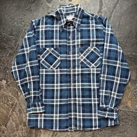 70s Sears Print Flannel Plaid Shirt