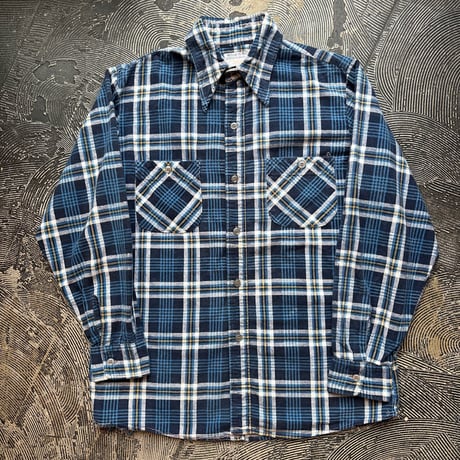 70s Sears Print Flannel Plaid Shirt