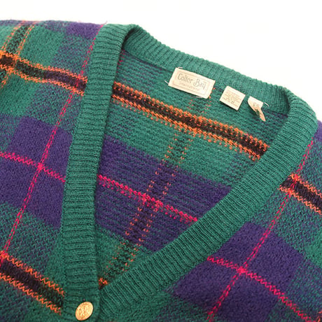 Mohair Check Knit Cardigan