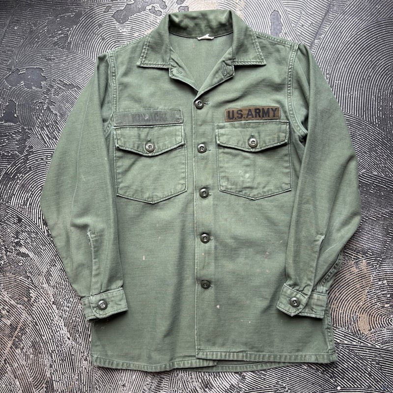 60sビンテージUS ARMYミリタリーOG-107ユーティリティシャツ3rd U.S.ARMY 60年代 USA製 OG-107 ユーティリティシャツ UTILITY