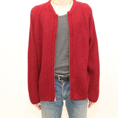 60's Kaso Knit Zip-up Wool Knit Cardigan