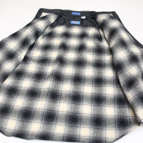 Pendleton Ombre Plaid Wool Shirt "Black×White"