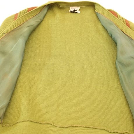 60's Sears Knit × Lambskin Suede Cardigan