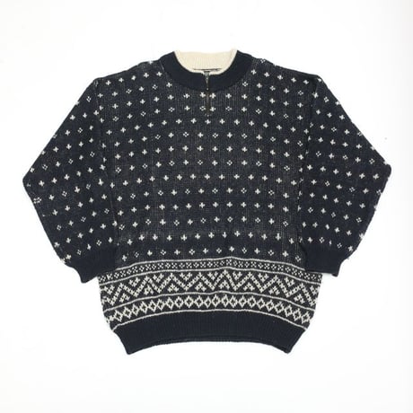 Half Zip Wool Knit Sweater