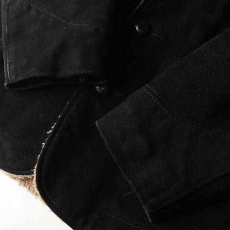 Schott Black Suede Boa Coat