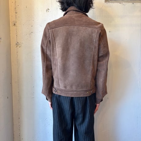 80-90s Schott Suede Trucker Jacket