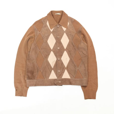 Vintage Diagram Pattern knit Cardigan