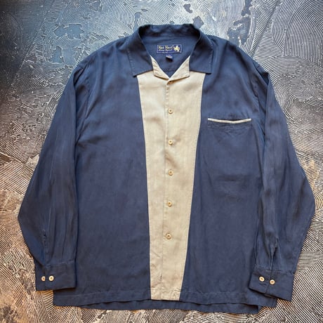 Nat Nast 50s Style Open Collar Silk L/S Shirt