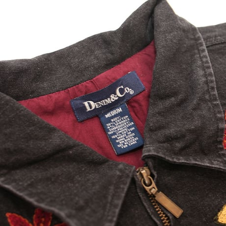 Black Denim Zip Up Jacket
