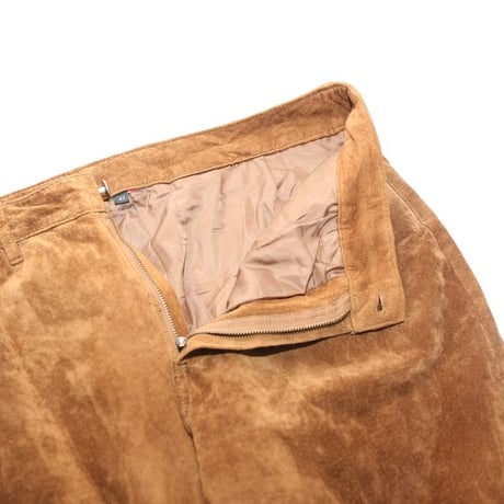 Suede Leather Flared Pants