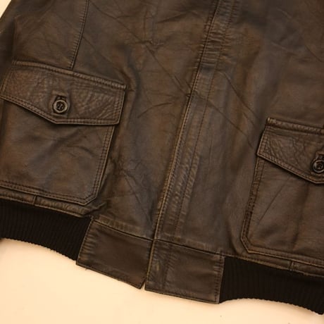 Black Rib Leather Jacket